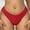 Red, variant on SCSAlgin Women's High Waisted Thong Bikini Bottom U Cut Brazilian Swimsuit Bottom