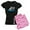 With Pink Camo Pant, variant on - Crazy Shark Lady Pajamas - Women's Dark Pajamas