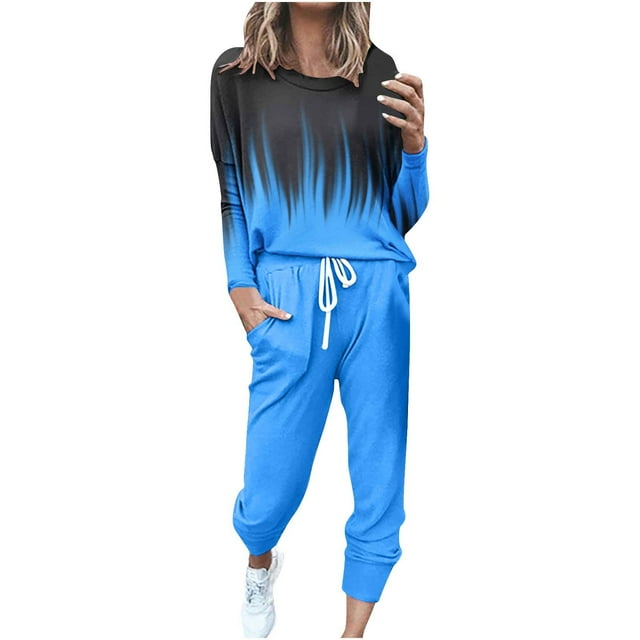Birdeem Ensembles de Noël pour Femmes Deux Pièces Imprimé Col Rond Manches Longues Hauts Pantalons Décontractés Survêtement