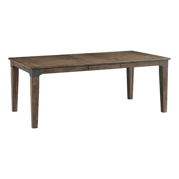 Pemberly Row Traditional Wood Table with Leaf in Gray Finish