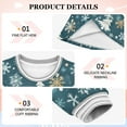 thumbnail image 4 of Girls' long-sleeved dress Snowflake Tree Blue White Girls' A-line dress with ribbed cuffs Soft and comfortable, 4 of 6