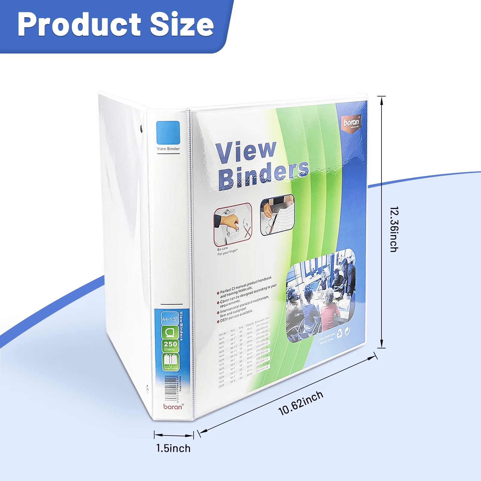AGCAN 3 Ring Binder 1.5 inch Heavy-Duty View Binders for School, Office, 4 Pack, School Supplies