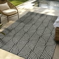 thumbnail image 4 of Gertmenian Tropea Mika Modern Geometric Black Ivory Premium Flatweave UV Resistant Indoor Outdoor Area Rug, 5x8, 4 of 7
