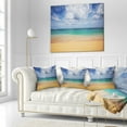 thumbnail image 2 of Designart Bright Seashore with Heavy Clouds - Modern Beach Throw Pillow - 16x16, 2 of 4