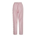 thumbnail image 5 of Blmnix Women Pants Pleated Cotton Pants Casual Pants Pajamas Pink Cropped Loose Womens Trousers,XXL, 5 of 8