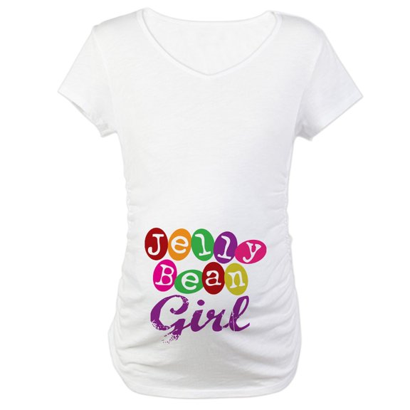 CafePress - Jelly Bean Girl Maternity T Shirt - Cotton Maternity T-shirt, Cute & Funny Pregnancy Tee