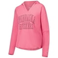 thumbnail image 2 of Women's League Collegiate Wear Pink Nebraska Huskers Slub Long Sleeve V-Neck Hoodie T-Shirt, 2 of 4
