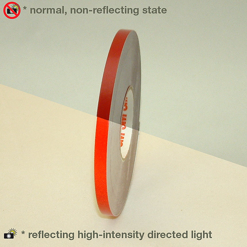 1" x 50 ft Red Reflective Pinstriping Safety Tape 