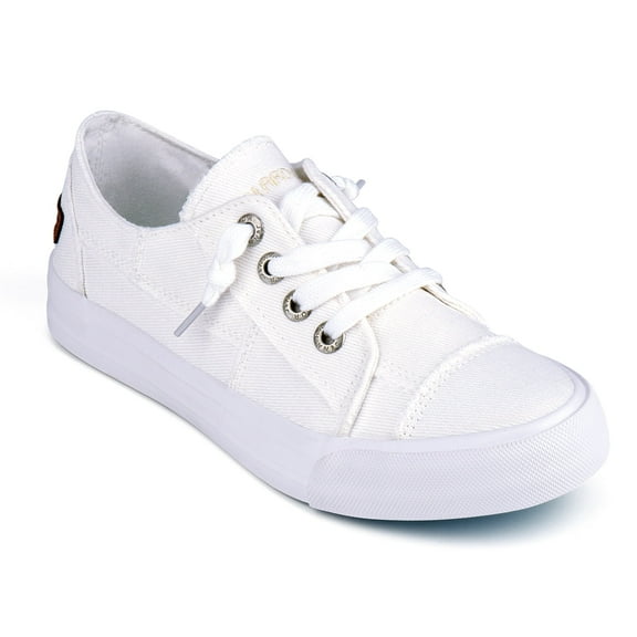 JENN ARDOR Fashion Slip On Sneakers for Women Classic Low Top Canvas Shoes No-tie Adjustable Lace Up Flats Women Summer Shoes Breathable Comfortable Casual Sneakers for Women Walking