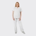 thumbnail image 2 of SPECTRUM UNIFORMS Scrub Tops Medical Unisex V-Neck Yoga Soft Fabric Medical Professionals Hospital and Lab Workwear Nurse Top White, 2 of 5