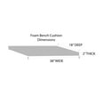 thumbnail image 4 of RSH Décor Indoor Outdoor 2” Foam Cushion with Ties (38” x 18” x 2”), Solid Charcoal Grey, 4 of 7