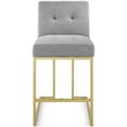 thumbnail image 4 of Privy Gold Stainless Steel Upholstered Fabric Counter StoolGold Light Gray, 4 of 7