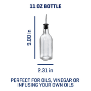 Anchor Hocking Olive Oil and Vinegar Glass Bottle with Stainless Steel Spout, 11 Ounce, Designed to Help with Proper Produce Storage