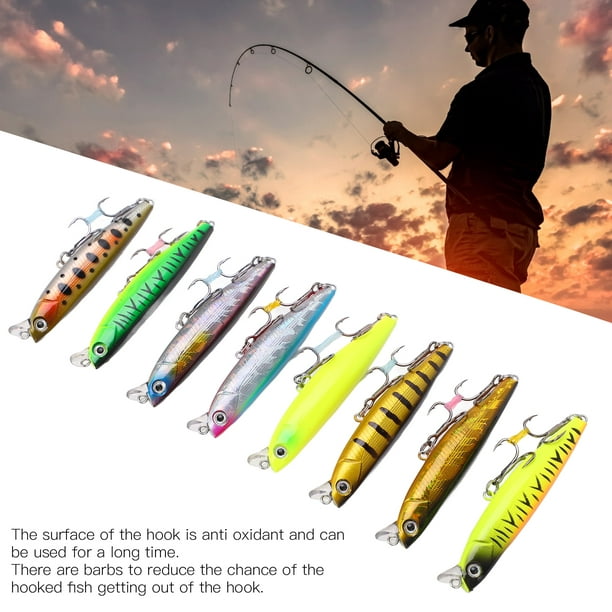 8pcs 8cm/3.1in 14g Minnow Fishing Lures Sinking Hard Baits Set Super Long  Cast VIB Lures for Bass Trout Perch 