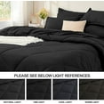 thumbnail image 6 of Black Queen Comforter Set with Sheets - 7 Pieces Bed in a Bag Queen Size Beddding Sets, Solid Lightweight Reversible Bed Set with Comforter, Sheets, Pillowcases & Shams, 6 of 14