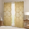 thumbnail image 2 of jejeloiu Victorian Baroque Print Blackout Curtains Set of 2 (52x84 Each),Retro Damask Floral Window Curtains,Orange Bohemian Flowers Curtains and Drapes For Girls Boys,Uper Cozy Room Decor, 2 of 6