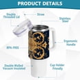 thumbnail image 4 of SKYSONIC Insulated Tumblers with Lids and Straws Handles 40oz Water Bottle Oriental Pattern Travel Mug Reusable Stainless Steel Thermos Vacuum, 4 of 7