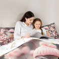 thumbnail image 4 of Feelyou Pink Bird Bedding Comforter Set 7pcs, Blossoms Flower Floral King Bedding Sets, Kawaii Animal Reversible Bed Sheets, Ultra Soft Home Decor, 4 of 7