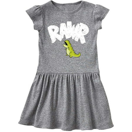 

Inktastic Lil Green Tyrannosaurus Rawr Gift Toddler Girl Dress