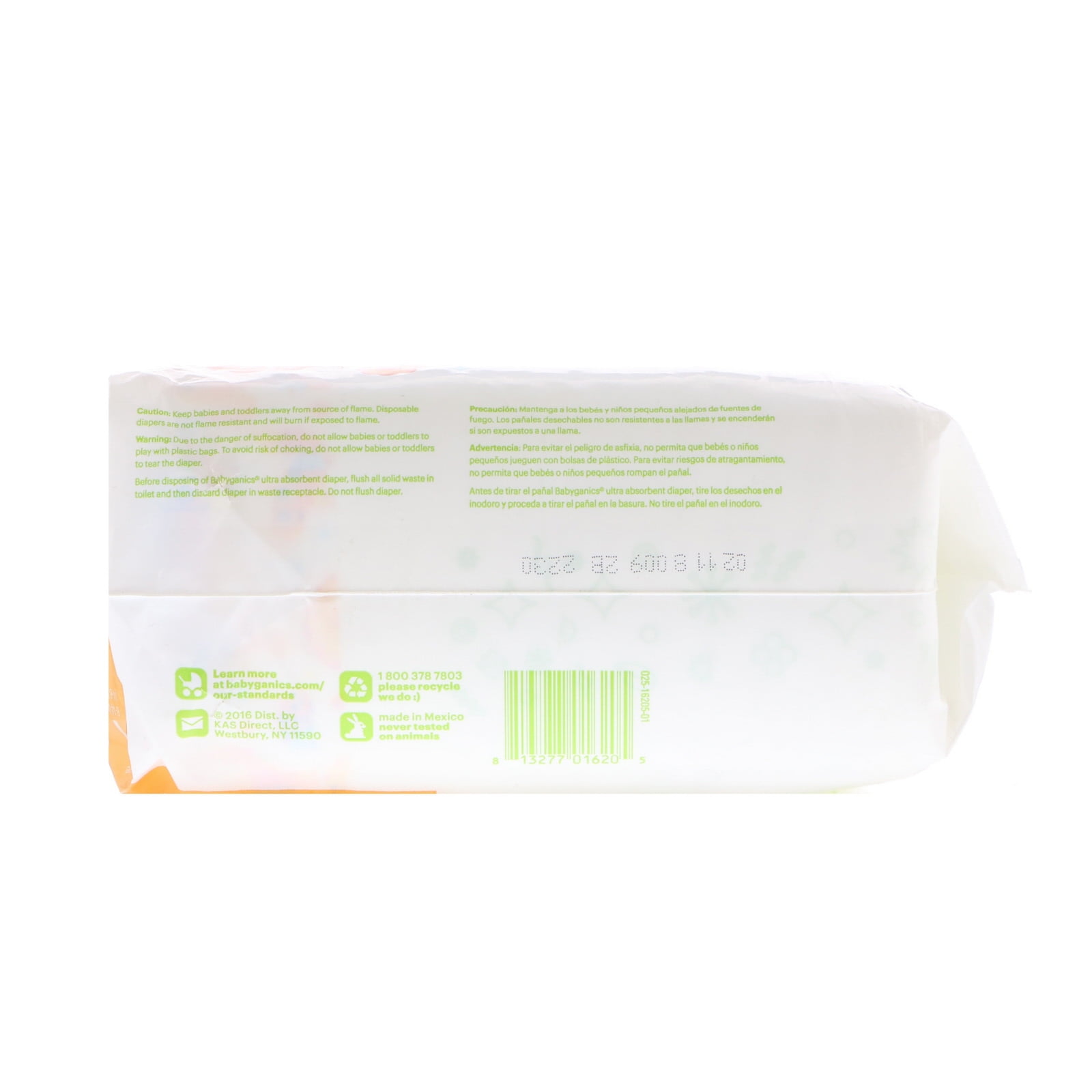 BabyGanics  Ultra Absorbent Diapers  Size 1  8-14 lbs  4-6 kg   34 Diapers
