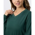 thumbnail image 4 of Real Essentials 4 Pack: Women's V-Neck Cotton Long-Sleeve T-Shirt (Available in Plus Size), 4 of 6