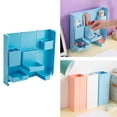 thumbnail image 4 of Lindo organizador de lápices plegable para guardar maquillaje, accesorios de escritorio, útiles escolares. Azul, 4 of 8