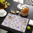 thumbnail image 3 of Pioneer Flower Floral Print Pattern Summer Placemats Table Placemats Set Of 6-Linen Kitchen Washable Placemats Table Mats 12x18 Inch Non-Slip Heat Resistant, 3 of 5