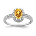 thumbnail image 3 of 925 Sterling Silver Rhodium-Plated Diamond and Citrine Ring Size 7, 3 of 6