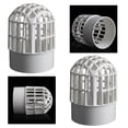 thumbnail image 4 of 2pcs Breathable Cap Filter Pipe Air Duct Guard Mesh Vent Cover Hood White PVC, 4 of 6