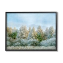Woodland Grove Forest Trees Landscape Photograph Black Framed Art Print Wall Art