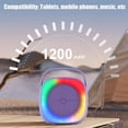 thumbnail image 3 of 6.5" Portable Mini Bluetooth Speaker Sports Stereo Lightweight Desktop RGB Lights TWS FM USB Purple, 3 of 9