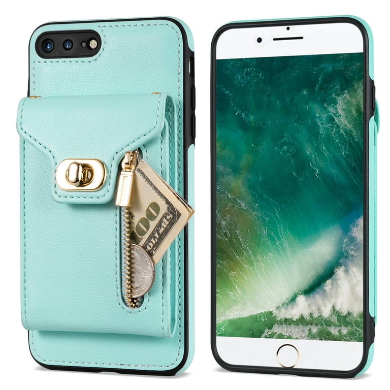Feishell Crossbody Bag Wallet Case for iPhone 13 Pro Max,Shockproof Luxury  PU Leather Zipper Pocket Magnetic Closure Folio Card Slot Flip Kickstand Phone  Case with Shoulder Strap,Green 