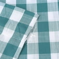 thumbnail image 3 of Teal White Buffalo Plaid Valance Linen Sheer Cafe Curtain Buffalo Check Plaid Rod Pocket Rustic Farmhouse Kitchen Window Treatment for Living Room Bedroom,1 Panel, 55''''x15'''', Teal and White, 3 of 6