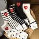 thumbnail image 3 of Estilo Japonés Street Wear Personalizado Deportes Mujeres Calcetines Negro Blanco Rayas Lunares Color Sólido Amor De Moda Medio Tubo Casualpangjing, 3 of 4