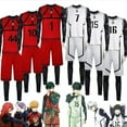 thumbnail image 3 of Blue Lock Red Team Cosplay Costume Jumpsuit Waistcoat And Shorts Sports Shirt-i, 3 of 4