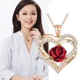 thumbnail image 4 of Collar con Colgante de corazón de amor Salvador dorado brillante elegante, 4 of 10