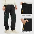 thumbnail image 5 of KAUOD Boys Fleece Lined 𝗦now Pants Elastic Waist Mesh Breathable Snowpants Kids Winter Waterproof Warm Ski Bib Overall, 5 of 8