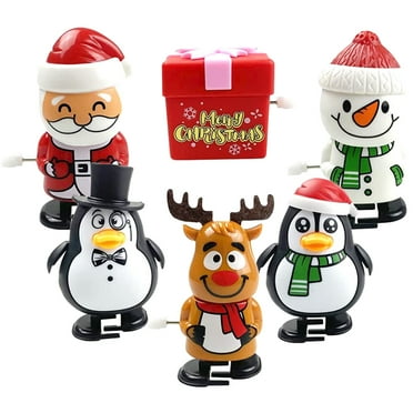 6pcs Xmas Wind Up Toys Funny Toys Kids Creative Toys Christmas Party Supply