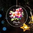 thumbnail image 3 of Frangipani Flower Xmas Keepsake Ornament Gift for Flower Lover Women Grandma Mom Besties, Year & Name Frangipani Christmas Ornaments 2025, Frangipani Christmas Tree Ornaments, 3 of 6