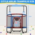 thumbnail image 5 of CITYLE Trampoline for Kids 600LBS 60'' 5FT Toddler Trampoline Indoor Outdoor with Basketball Hoop, Swing, Adjustable Bar, Mini Small Trampoline with Enclosure, Gifts for Toddlers, Boys & Girls, 5 of 8