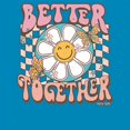 thumbnail image 3 of Better Together Women's V-Neck T-shirt Vintage Retro Boho Style 70s Floral Vibe Hippie Peace Love Friendship Bohemian Tee, 3 of 7