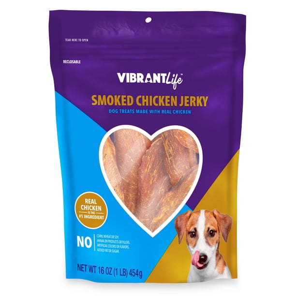 Vibrant Life Smoked Chicken Jerky Dog Treats, 16 oz