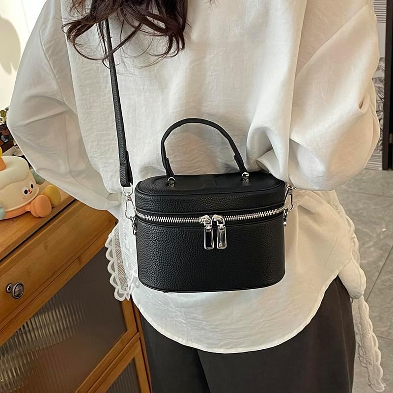 SPEKSEE Square Box Bag Crossbody Purse PU Leather Top-Handle Pouch Purse Designer Shoulder Bag for Women