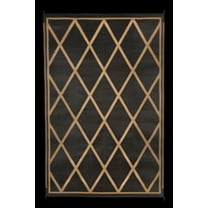 Faulkner 68900 Reversible Rv Outdoor Patio Mat - Black & Beige Diamond Design - 8' X 20'