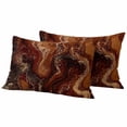 thumbnail image 2 of Pack of 2 Outdoor Pillow Covers 20x12 Inch Waterproof Brown Marble Throw Pillow Covers,Decorative Couch Pillow Case Sham Ombre Abstract Striped Mottled Aesthetic Patio Pillowcases Cushion Cover, 2 of 8