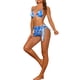 thumbnail image 4 of Conjuntos de bikini de 3 piezas para mujer INSPIRE CHIC, trajes de baño de triángulo con lazo halter y faldas de playa con pareo, traje de baño X-Large azul, 4 of 5