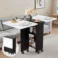 thumbnail image 1 of Mesa Escritorio Comedor Plegable para 4 Personas con Soporte Central y Almacenamiento  Ideal para Espacios Reducidos, 1 of 9