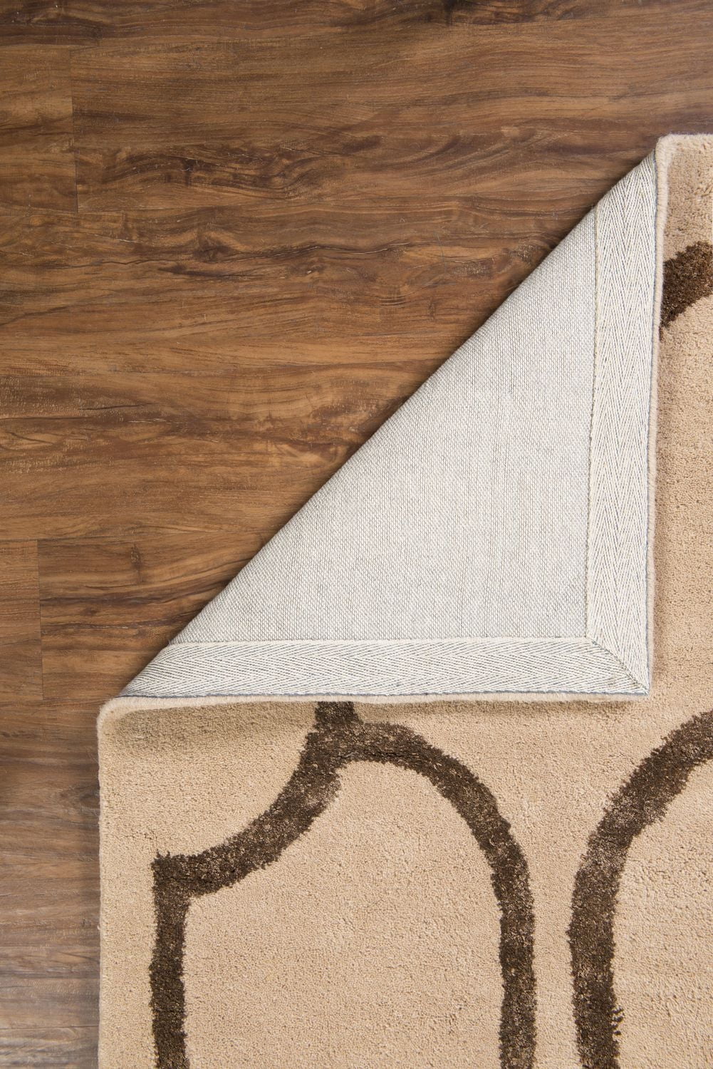 Aspire Wool Geo Beige & Brown 5' x 8' Area Rug