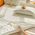 1pc Elastic Fitted Sheet Solid Color Bed Sheets Breathable Bed Cover