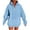 Blue, variant on CQONEPT Women's Hoodies Drawstring 1/4 Zip Dressy Casual Sweatshirts with Pockets Outdoor Trendy Fleece Lined Pullover Brown S
